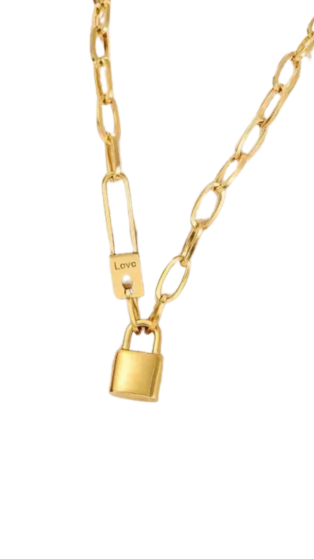 Golden Locked In Love Necklace